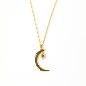 CANNER 2023 S925 Plata de Ley para Mujer, Estilo Ins, Collar con Colgante de Estrella y Luna con 12 Piedras de Nacimiento 5A CZ, Regalos de Joyería - Product Image 4