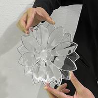 Luxe Scandinavische lotusvormige glazen schaal, helder kristallen bloemblaadjesdesign, fruitschaal voor bruiloft, feest, huisdecoratie, cadeau