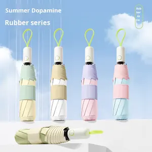 Sombrilla automática y creativa con revestimiento de color grueso, protección solar 70%, paraguas de lluvia, imprimibilidad clásica - Product Image 1