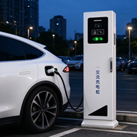 Borne de recharge publique pour véhicules électriques, borne de charge au sol avec écran LCD et lecteur de carte, Type 2, IP54, utilisation extérieure pour parking
