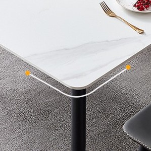Yueyao Thiết Kế Mới Hình Chữ Nhật Nhân Tạo Bằng Đá Cẩm Thạch Bàn Ăn Đặt 6 Ghế Thiêu Kết Đá Bàn Ăn - Product Image 5