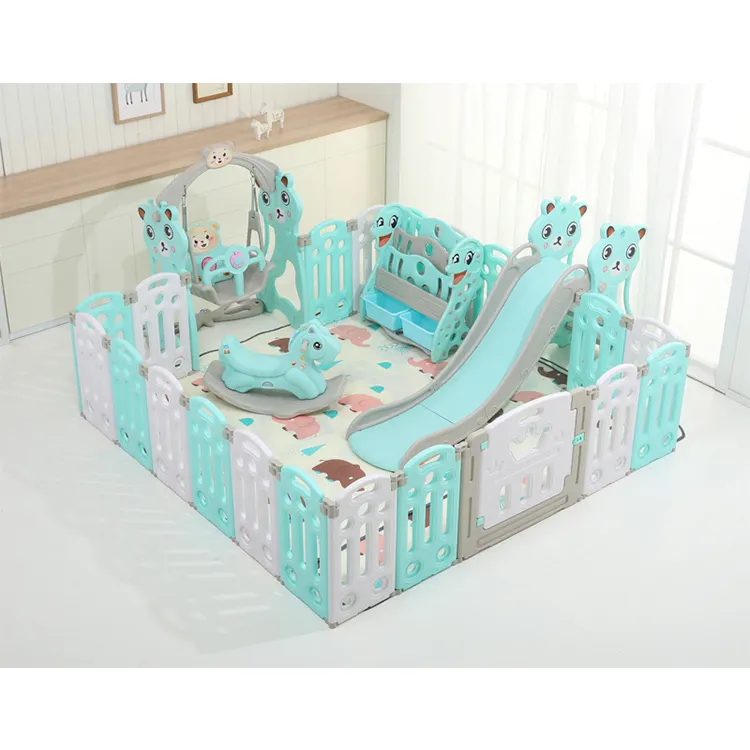 Kindergarten Children Mini Color Baby Play House Toys Baby Slide Indoor Plastic Slide And Swing