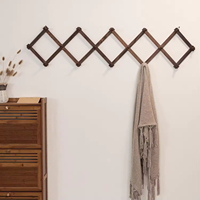 Porte-manteau mural en bois, crochet en bambou, porte-manteau pour chapeaux, vêtements et serviettes