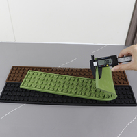 Tapis de bar à café en PVC écologique 50*10cm, motif grains de café en relief, antidérapant, imperméable, pour comptoir de café