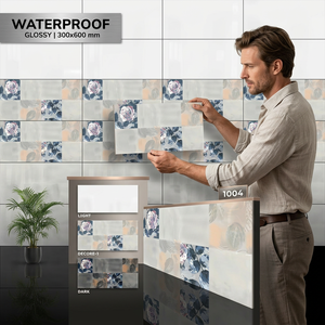 Decoración de Pared Interior, Azulejos de Porcelana con Aspecto Beige Gris, 12x24 30x60cm 300x600mm, Diseño Cerámico para Azulejos de Interior del Hogar - Product Image 1