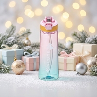 Bouteille d'eau parfumée compatible lave-vaisselle avec capsules de fruits et paille, anti-fuite, pour la gym, le cyclisme et les loisirs, prête à être expédiée