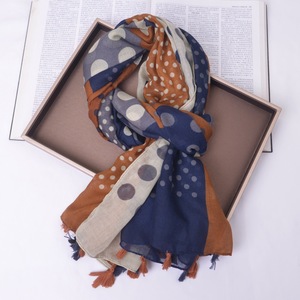 Fancy New Dots Pattern Cotton Feeling Headscarf for Ladies Long Large Polyester Hijab Fashion Gold Bronzing Shiny <b>Scarves</b> <b>Shawls</b> - Product Image 4