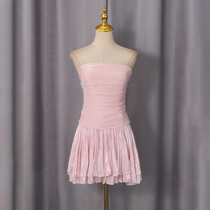 Conjunto de Dos Piezas con Volantes para Mujer, <span class=keywords><strong>Top</strong></span> de Cuello Alto y Manga Larga, Vestido sin Tirantes, Conjuntos Femeninos - Product Image 5