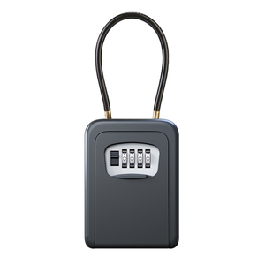 ロックボックス、吊り下げ式パスワードロックケース、南京錠、スチールワイヤーロープ延長フック、4桁デジタルパスワードセーフ - Product Image 1