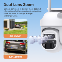 Ubox-Caméra solaire PTZ 4G Zoom sans fil à double objectif 6MP PIR, alarme audio-vidéo, caméra IP en réseau avec zoom optique 12x