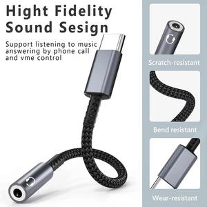 Adaptador de conector de auriculares hembra <span class=keywords><strong>USB</strong></span> C a 3,5mm, convertidor de Cable multifunción, adaptador de Audio tipo C - Product Image 6