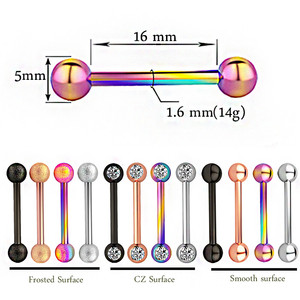 2 Piezas 14G Sexy Piercings de Barra con Cristal Colgante para Pezón, Transparentes y Coloridos, Joyería Corporal para Mujer - Product Image 3