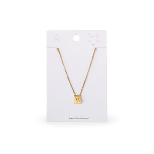 Collar con Colgante de Letra W Ziina, Chapado en Oro, Acero Inoxidable, Joyería de Moda Unisex - Product Image 1