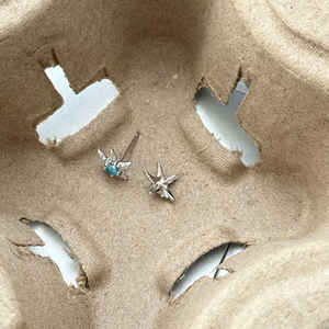 Pendientes de Plata de Ley S925 con Forma de Estrella de Mar Azul, con Tachuelas para la Oreja, Diseño de Cristal Dulce y Exquisito, Compactos y Versátiles - Product Image 3