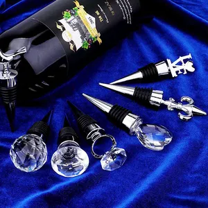 Tampa de garrafa de vinho personalizada, irregular, de cristal, rolha de borracha personalizada, para jarras