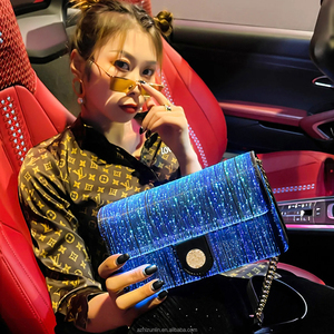 Zhizunlin thời trang đầy màu sắc ánh sáng lên ví sáng vuông Túi dẫn sợi quang Túi xách phát sáng cho wman Quà Tặng Đảng - Product Image 3