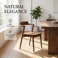 Chaise de salle à manger moderne en bois de frêne massif avec accoudoirs, style mi-siècle, écologique, pour la maison, le bureau, l'école, l'hôtel, couleur personnalisable