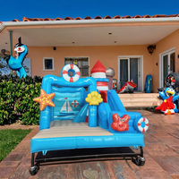 Trampoline gonflable de compétition pour enfants, avec toboggan, en PVC, capacité 500 kg, motifs animaux et dinosaures, idéal pour le jeu et la croissance.