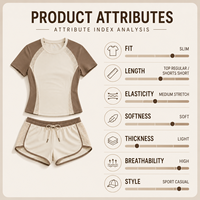 Ensemble deux pièces décontracté personnalisé pour femme, beige et marron, avec blocs de couleur, demi-zip, empiècements en maille, séchage rapide, respirant, tenue de sport athlétique, tennis