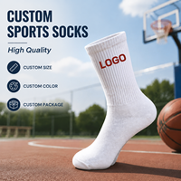 Chaussettes de sport jacquard personnalisées à faible MOQ, chaussettes athlétiques à design personnalisé, chaussettes de sport en tricot jacquard avec logo personnalisé pour hommes et femmes