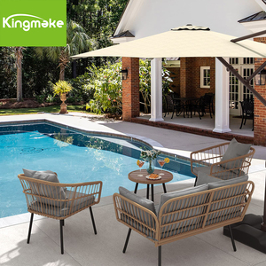 Meubles d'extérieur en rotin pour piscine Kingmake Canapé d'extérieur de luxe d'excellente qualité Ensemble de canapés de jardin imperméables - Product Image 6