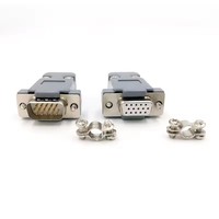 Connecteur adaptateur DB9, connecteurs de port série RS232 COM, fiche DB15 femelle/mâle, prise D-Sub DP9, boîtier plastique