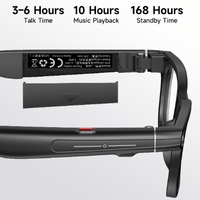 Lunettes intelligentes avec IA et écran d'affichage, affichage des notifications + caméra + traduction, batterie amovible
