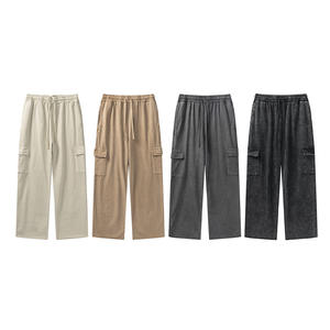 Pantaloni <span class=keywords><strong>Cargo</strong></span> Casual di Alta Qualità, 350g, Stile Vintage, Lavaggio Acido, Gamba Dritta Larga, Multi-Tasca, in Cotone, Streetwear e Workwear - Product Image 2