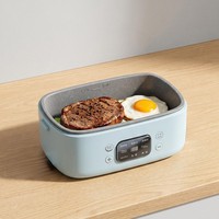Boîte à lunch électrique multifonctionnelle antiadhésive avec couvercle en acier inoxydable, grande capacité, cuiseur portable multifonction pour faire frire des steaks