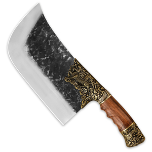 Cuchillo de caza hecho a mano, de acero inoxidable forjado, con mango de madera y funda de cuero, para supervivencia, profesional, para camping. - Product Image 1