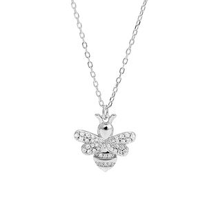 Collar <span class=keywords><strong>de</strong></span> Plata <span class=keywords><strong>de</strong></span> Ley 925 con Colgante <span class=keywords><strong>de</strong></span> <span class=keywords><strong>Abejorro</strong></span> y Cadena <span class=keywords><strong>de</strong></span> <span class=keywords><strong>Miel</strong></span> Pura, Joyería Moderna y Bonita para Niñas y Mujeres - Product Image 5