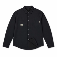 MASILOU Camisa de Trabajo Casual para Hombre, Forrada de Polar, Ripstop, Manga Larga, con Botones, Ecológica, Transpirable, con Dos Bolsillos en el Pecho y Parche de Etiqueta