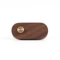 MAXERY Luxe Porte-cartes de visite en bois de noyer avec vis en laiton moleté, support de bureau pour cartes postales et photos, pour la décoration de bureau et d'hôtel