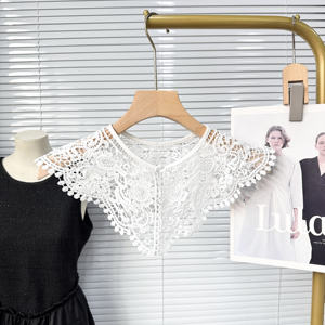 Venta al por mayor niños de punto de ganchillo cuello de encaje cuello ahueca hacia fuera el cuello falso personalizado desmontable cuello de encaje blanco para niños - Product Image 6