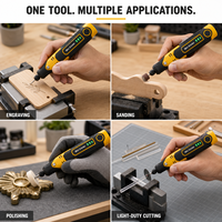 Kit de mini-perceuse et meuleuse au lithium 3,6 V, outil rotatif avec moteur sans balais et vitesse variable pour la découpe, la gravure, le ponçage et le polissage