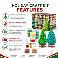 Kit de modelage en argile auto-durcissante pour sapin de Noël, 12 couleurs, sculpture de cônes en mousse DIY, artisanat de Noël, ensemble cadeau OEM pour enfants