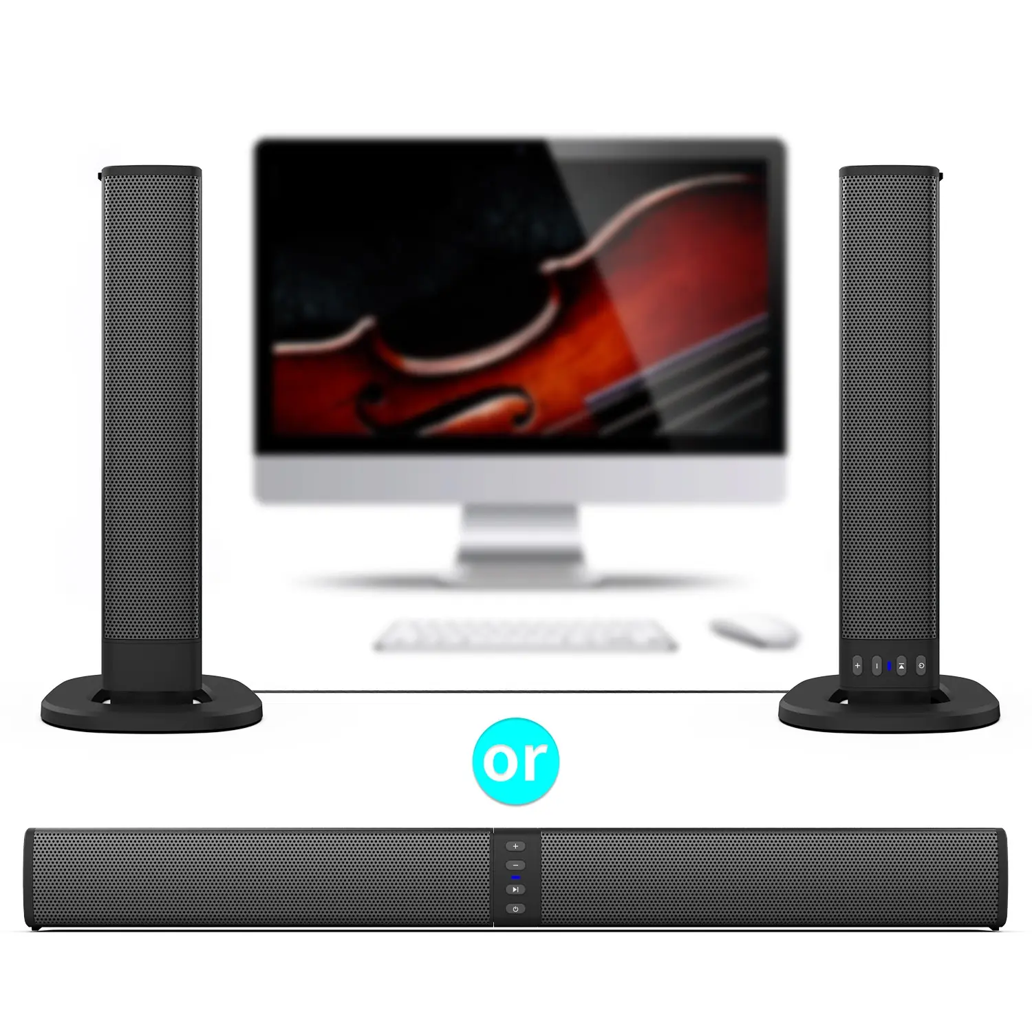 Có thể tháo rời không dây TV Soundbar 4D Surround loa siêu trầm âm thanh FM Radio LED cho Máy Tính Xách Tay PC rạp hát tại AUX