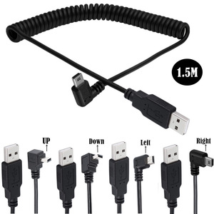 Cable de datos USB 2.0 en ángulo recto de 1.5M, Mini USB para cámara con conductor de cobre puro - Product Image 1