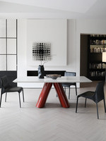 Italienischer Minimalistischer Marmor-Esstisch Rechteckiges Design Moderner Dezent-Exklusiver Esstisch Touch Luxe 8-Sitzer