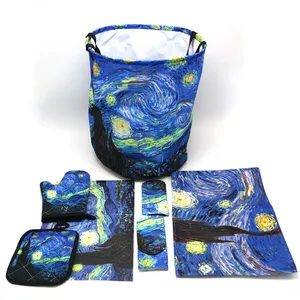 JSMART Fabricación Serie Productos Diseño Personalizado Van Gogh La Noche Estrellada Regalo de Recuerdo Turístico Bolsas Promocionales Llavero