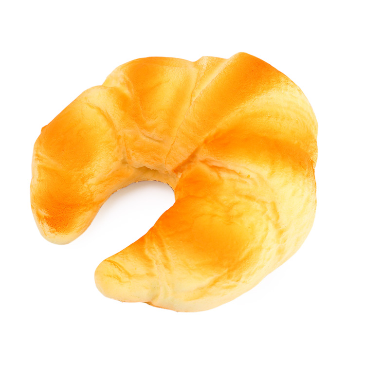 еда стресс рельеф игрушечные лошадки мягкий замедлить рост мягкими круассан PU squeeze дешевые пены игрушка рога