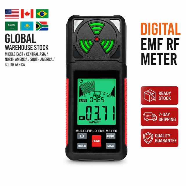 HABOTEST HT627 New 2026 Hot Sale Portable EMF Meter Electromagnetic Radiation Detector LCD Alarm Home Ghost Hunting