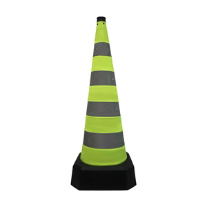 Cône de signalisation pliable d'urgence pour la circulation, 90 cm |   Cône de signalisation routière rétractable lumineux avec LED œil de poulet - Product Image 1
