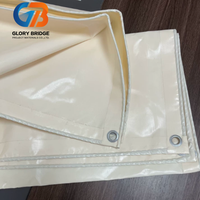 Bâche professionnelle en polyester ripstop PVC PE de haute qualité, prête à l'emploi avec œillets, résistante aux UV, pour système d'auvent