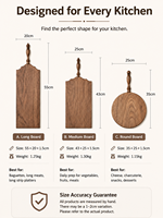 Ensemble de planches à découper en bois de noyer massif, forme irrégulière, marque Waldo, 5 cm d'épaisseur, durable, non toxique, réutilisable, pour la cuisine, la découpe et le service