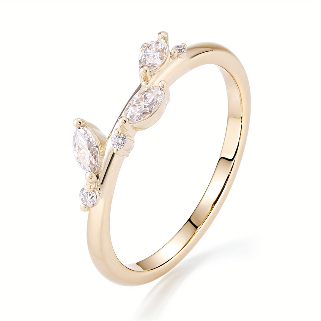 Bague Moissanite en or massif 18 carats