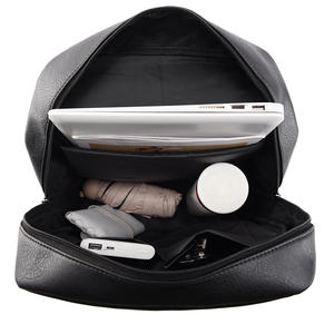 Custom PU Leather Mens' Backpack College School High Capacity Waterproof <b>Back</b> <b>Pack</b> College School Travel Bag - Product Image 4