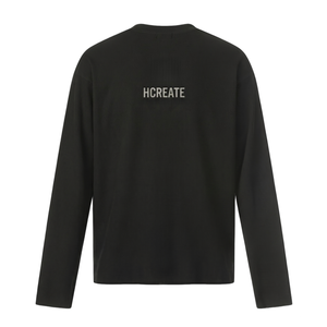 T-shirt à manches longues gaufré pour hommes, style américain, avec motif graphique, col rond, 220 g/m², en coton, vente en gros, référence usine 6650 - Product Image 2
