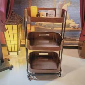 Carrito de Almacenamiento de Madera de Alta Calidad para Maquillaje, Peluquería y Herramientas de Salón - Product Image 3