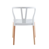 Accoudoir design de luxe cuisine en plastique turquoise chaise de salle à manger blanche chaises de jardin pieds en bois de hêtre mobilier d'extérieur